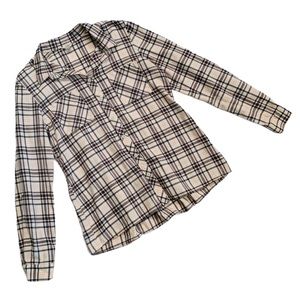 Fossil Pink and Black Plaid Button Down